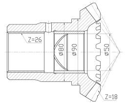 Forging Side / Straight Bevel Gear Untuk Transmisi 346 353 1115 Anti-Crossion