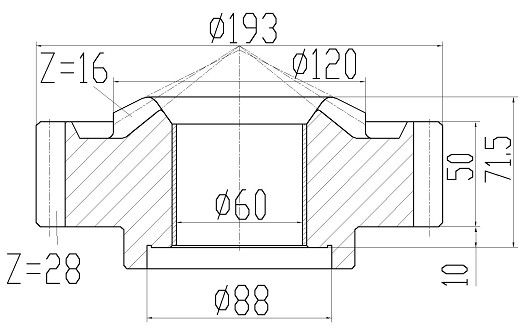 Non Standard Poros Lurus Bevel Gear 20CrMnTi Bahan Presisi Tinggi